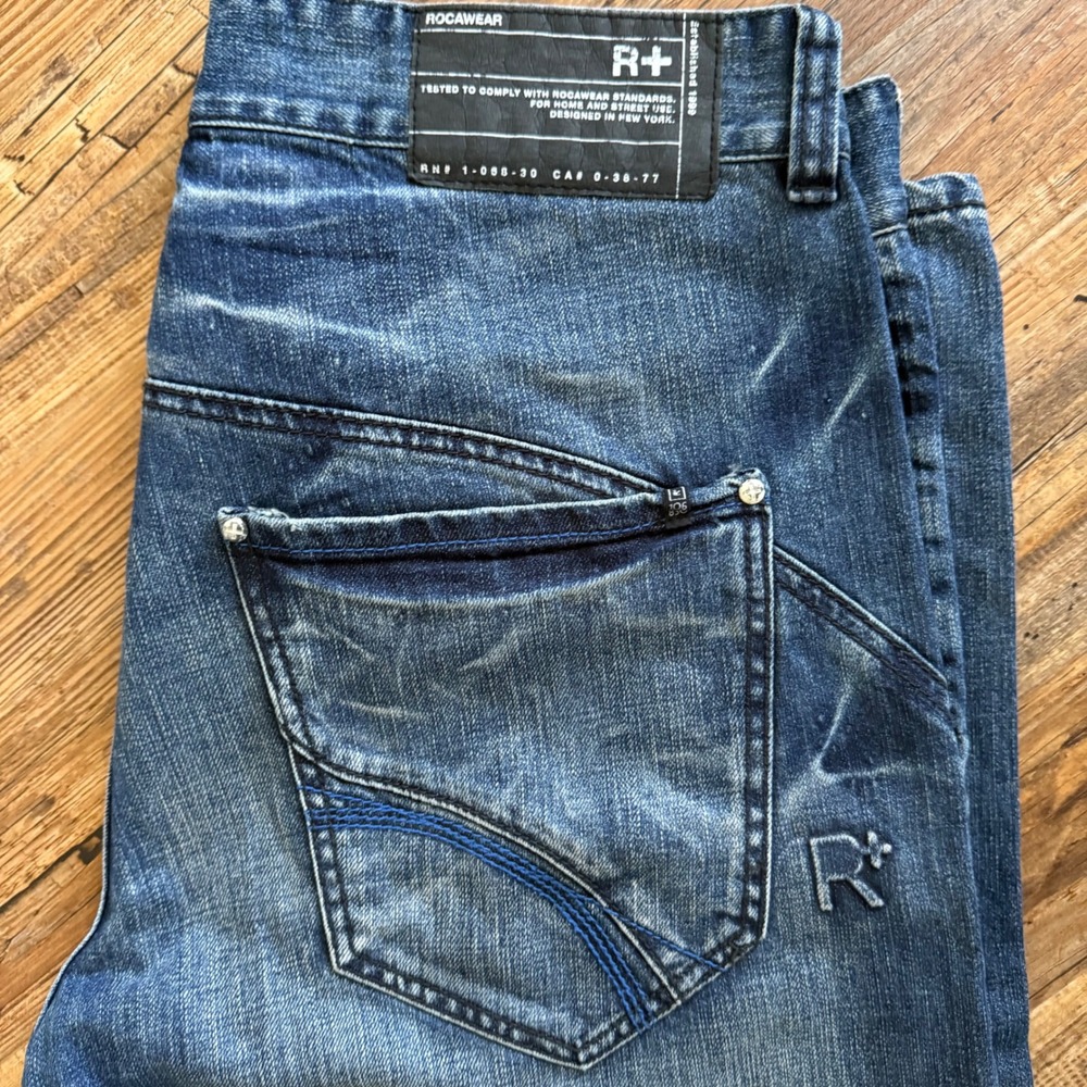 Rocawear Classic Fit Jeans Mens 36 Y2K Streetwear R+ Embroidered Hip Hop‎ Skater